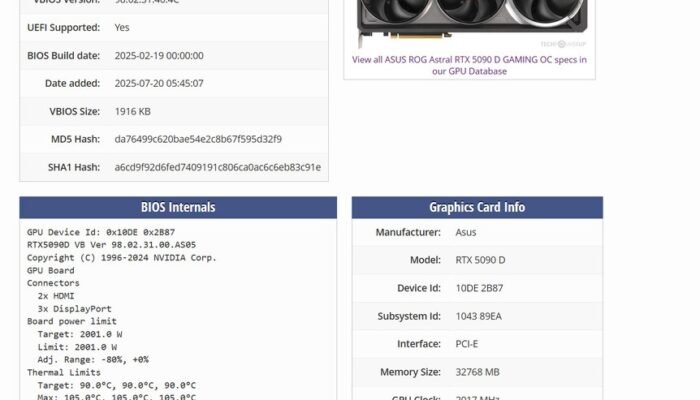 XOC BIOS 2.000W untuk ASUS RTX 5090D Muncul: Inovasi Gila atau Risiko Nyata?