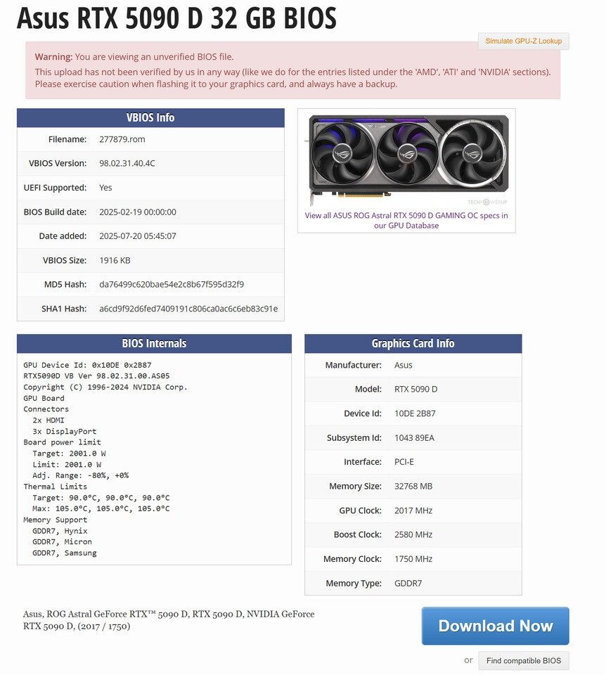 XOC BIOS 2.000W untuk ASUS RTX 5090D Muncul: Inovasi Gila atau Risiko Nyata?