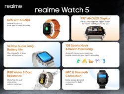 Realme Watch 5 Rilis! Smartwatch Rp799 Ribu dengan GPS 5 Satelit & Layar AMOLED Jernih