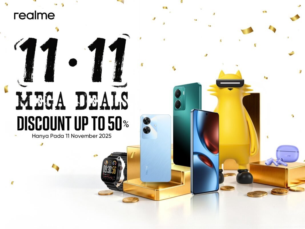 Flash Sale realme 11.11 Mega Deals: Note 60 Cuma Rp999 Ribu, C61 Turun Gila-Gilaan!